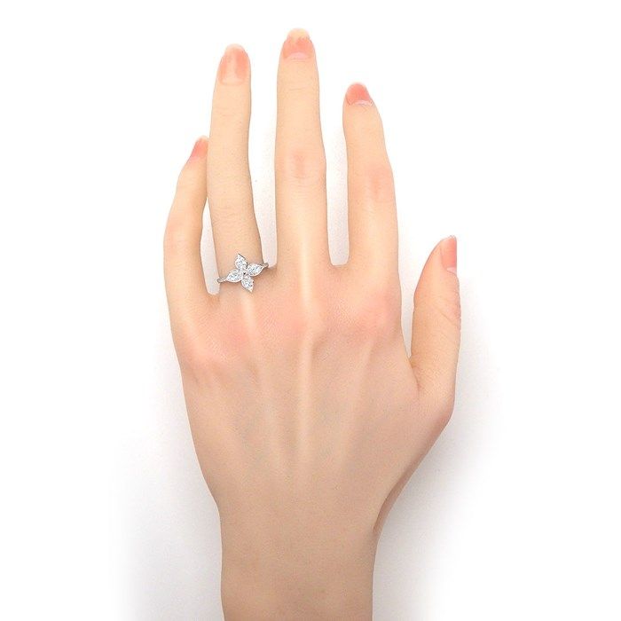 Louis Vuitton Blossom Ring with Diamonds in K18 White Gold