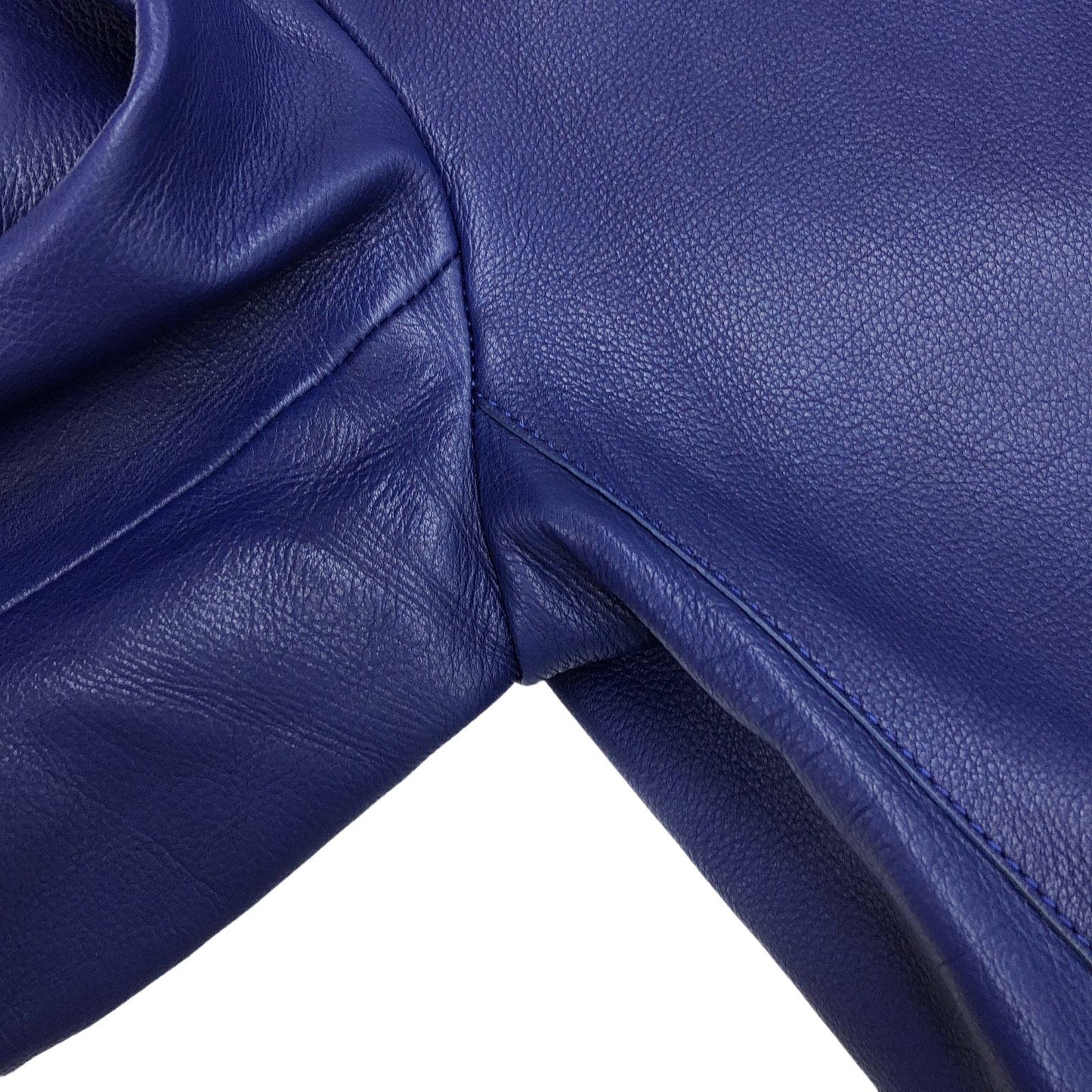HERMES Blue Calf Leather Coat - Timeless Elegance