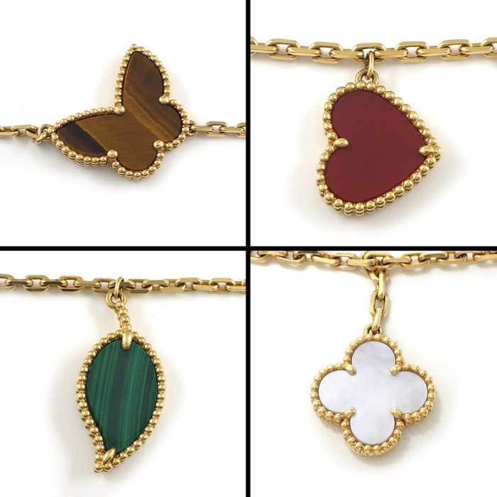Van Cleef & Arpels Lucky Alhambra 4 Motif Bracelet in K18YG