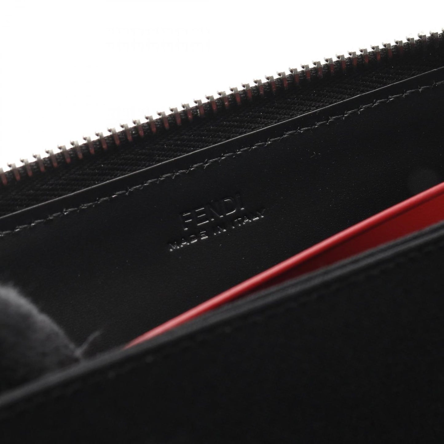 FENDI Shadow Zucca Round Long Wallet - Black Leather - Unisex