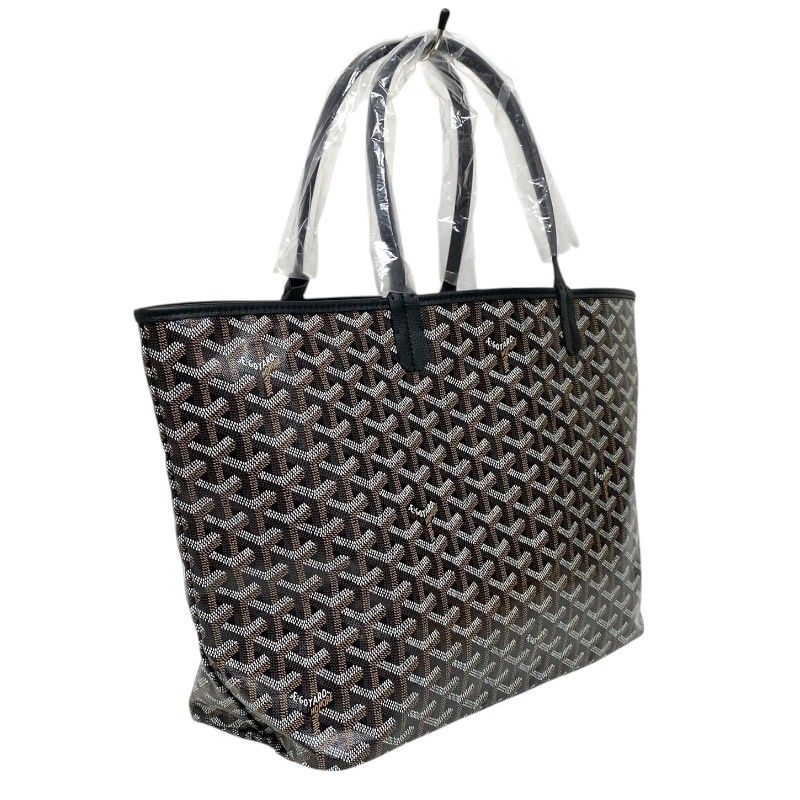 GOYARD Saint Louis PM Black Goyardine Canvas Unisex Tote Bag