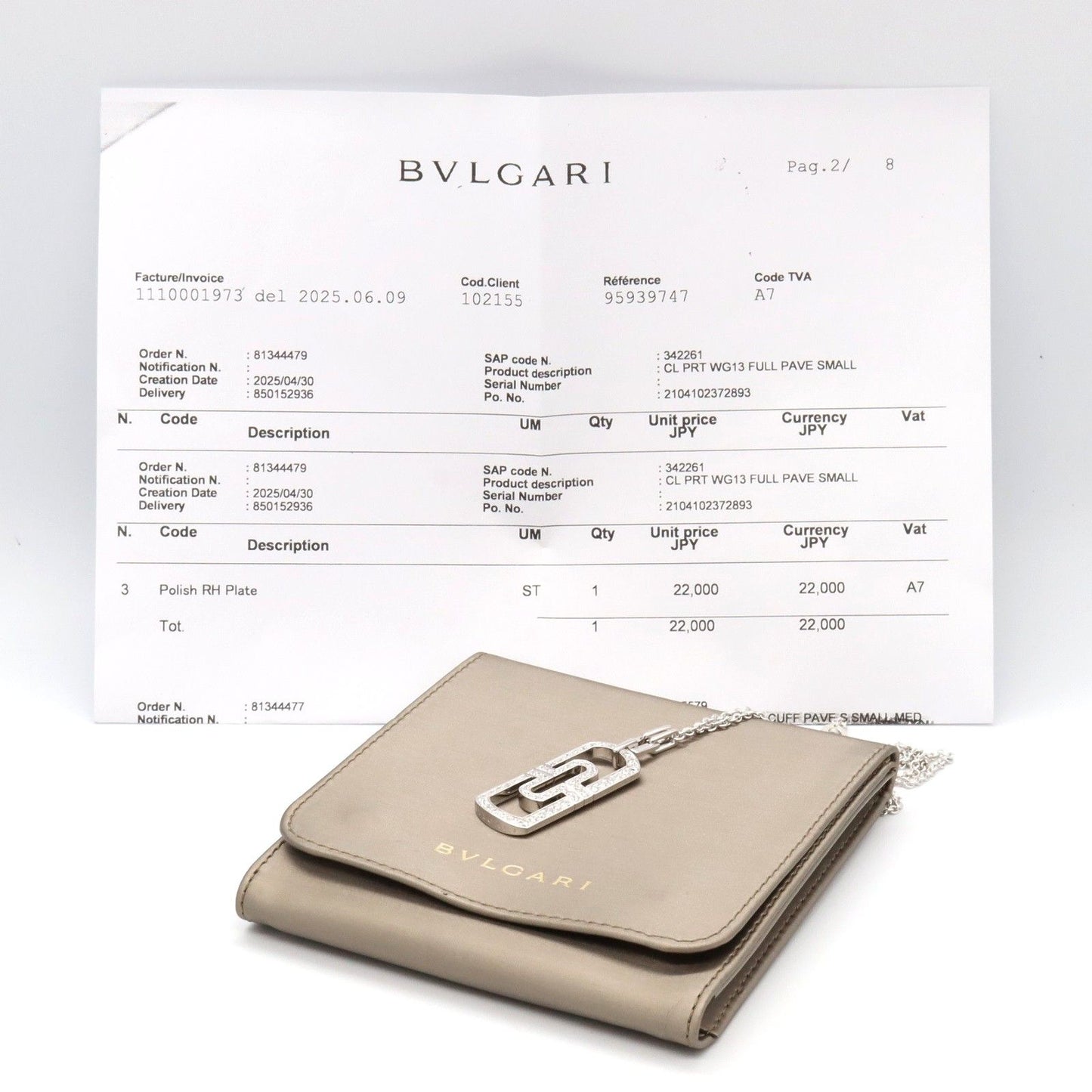 BVLGARI Parentesi Diamond Necklace in 18K White Gold