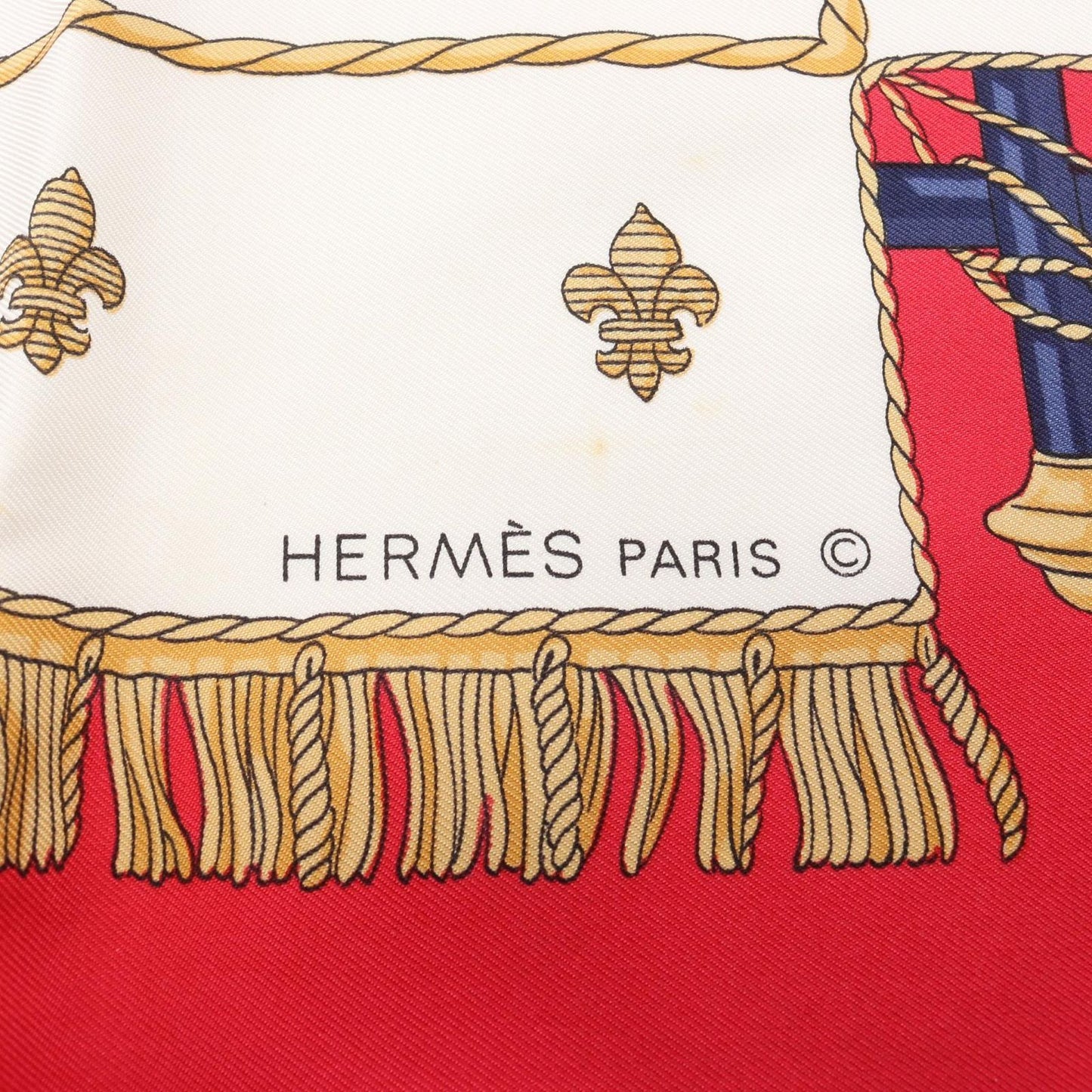 HERMES Silk Scarf VUE DU CARROSSE DE LA GALERE LA REALE - Red