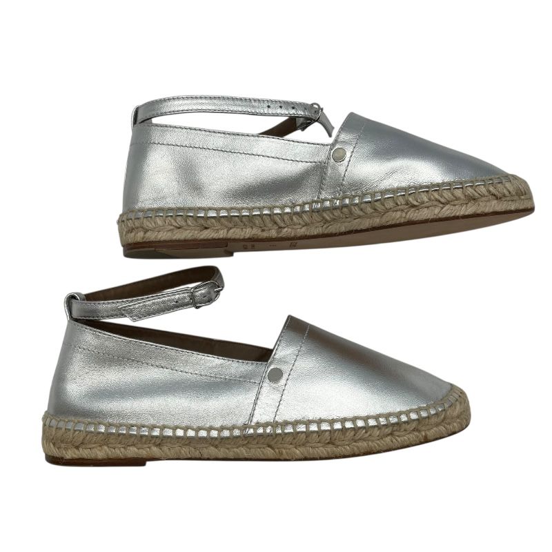 HERMES Silver Espadrille Flat Shoes - Women's Luxury Footwear