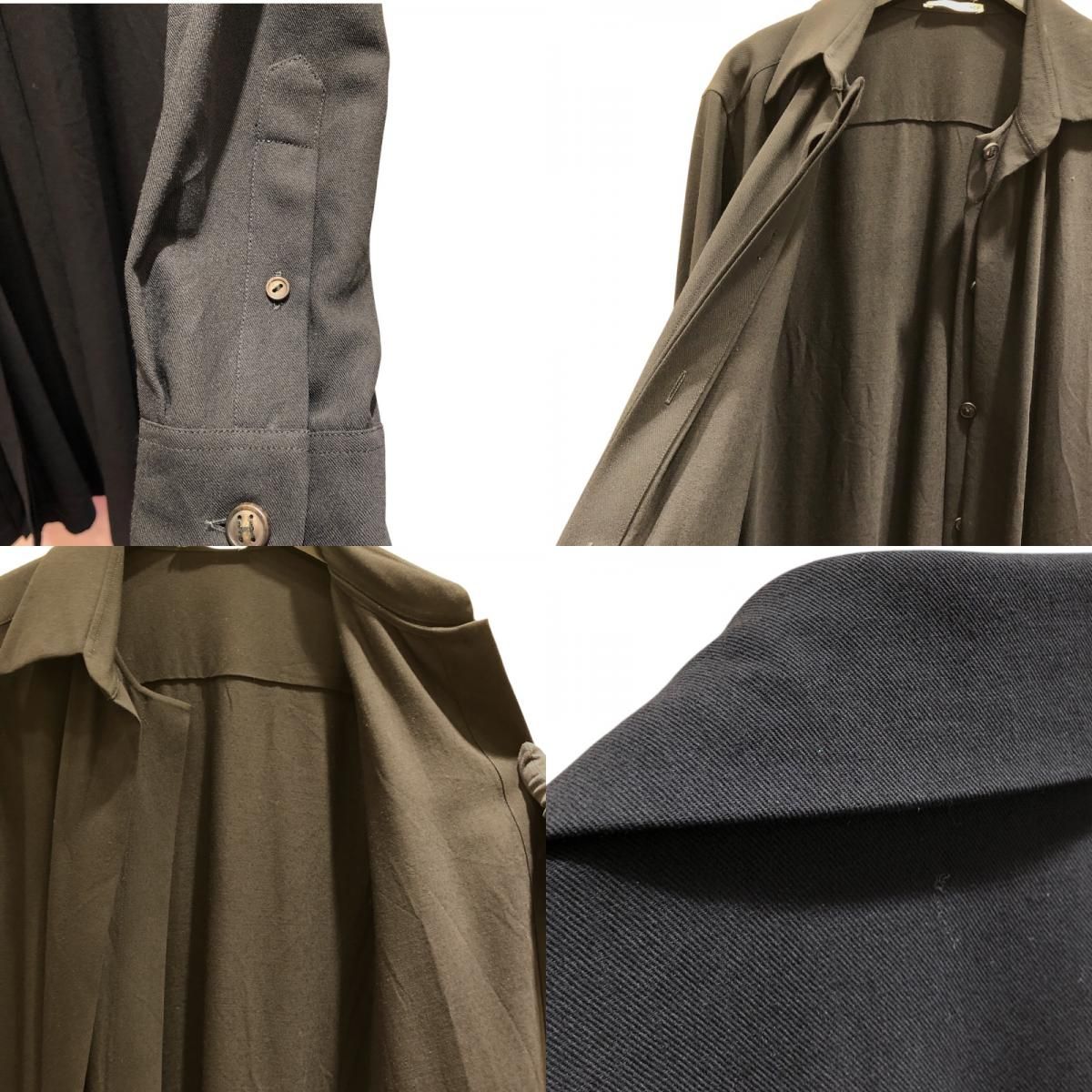 HERMES Layered Shirt Dress in Black Wool - Size 40