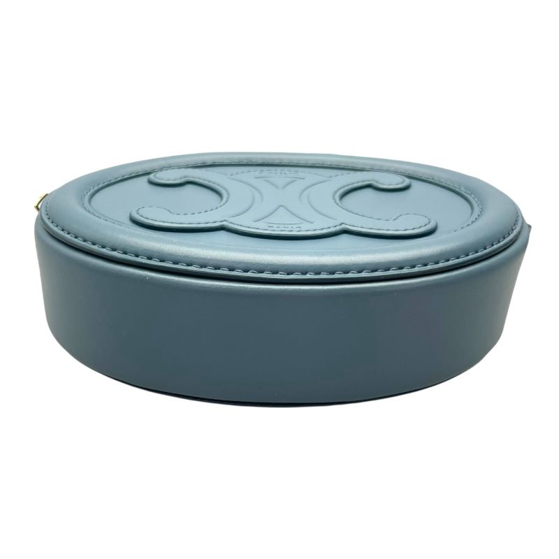 CELINE Oval Purse Shoulder Bag in Blue Leather - Exquisite Craftsmanship