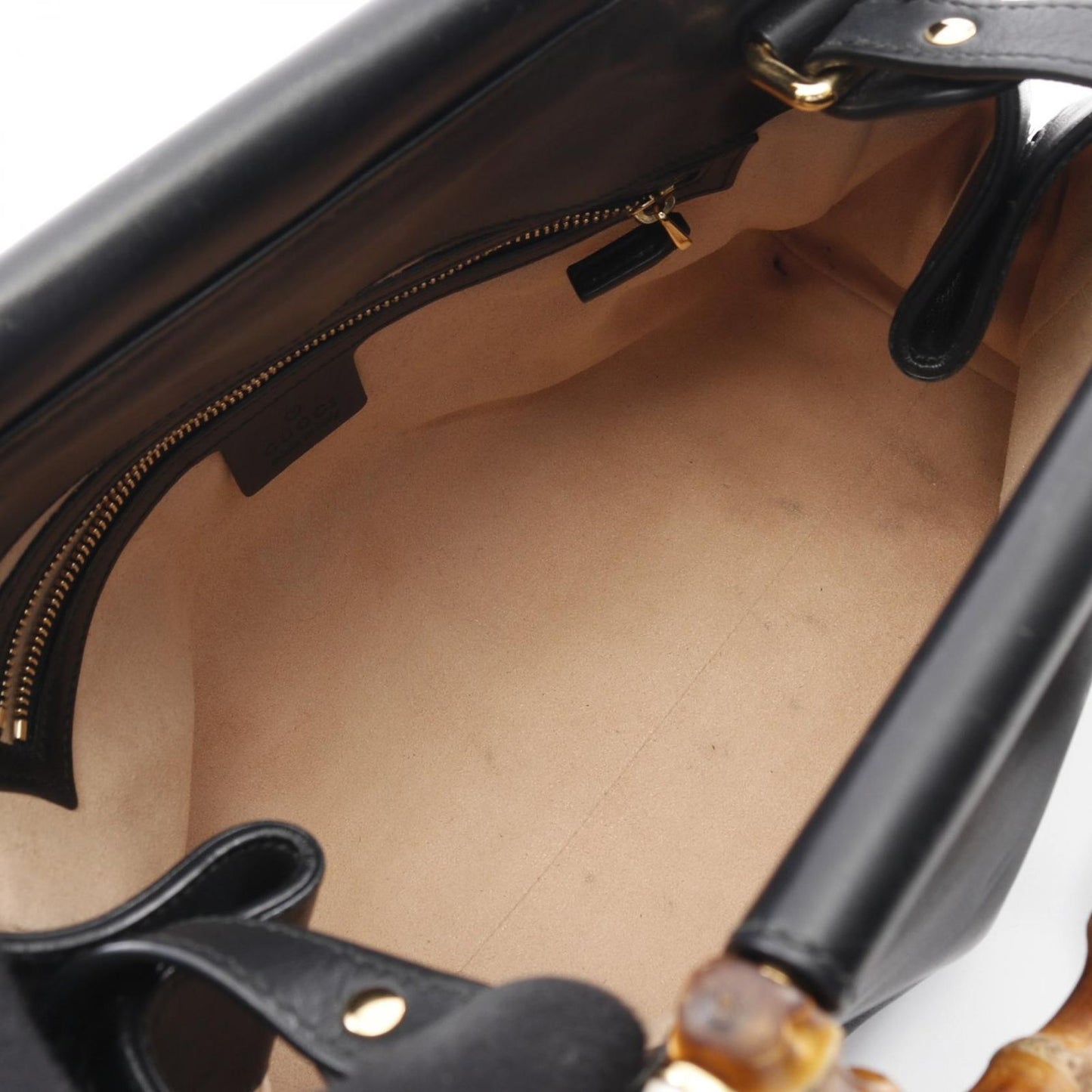 GUCCI Nimfair Bamboo Handbag - Black Leather, Exquisite Craftsmanship