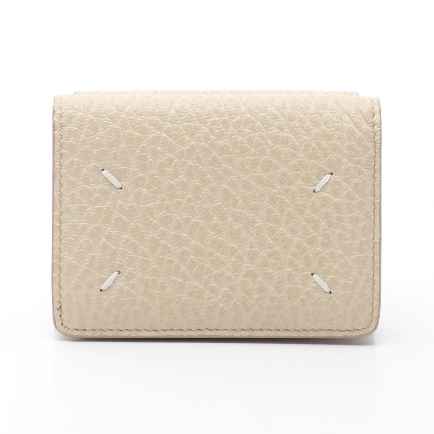 Maison Margiela 11 Tri-Fold Wallet in Beige Leather - New