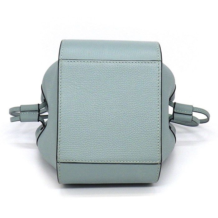 LOEWE Hammock Mini Drawstring Bag in Aqua Calfskin