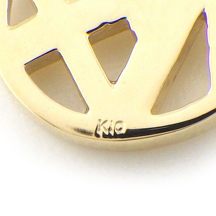 K10 Yellow Gold Initial K Round Circle Necklace - Timeless Elegance