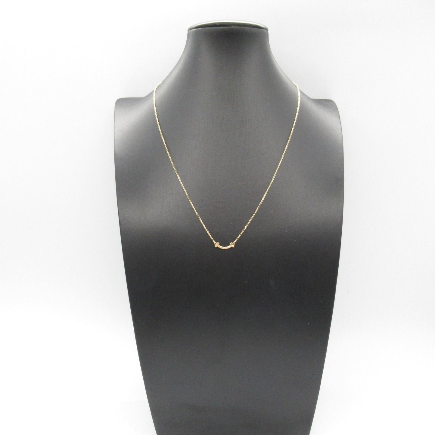 TIFFANY & CO T Smile Mini Necklace in K18 Pink Gold - Exquisite Elegance