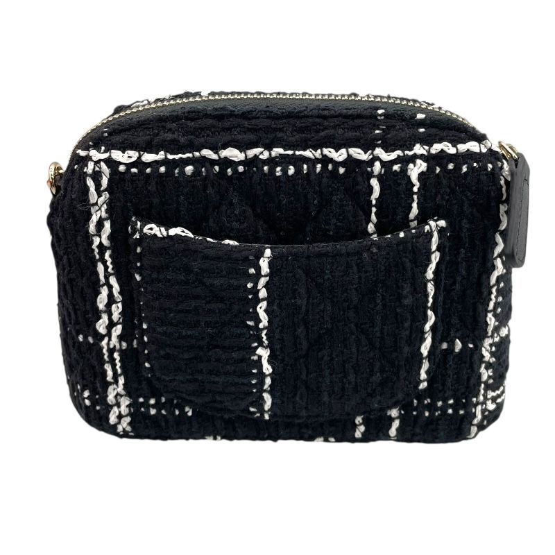 CHANEL Chain Shoulder Bag in Black/White Tweed - Timeless Elegance