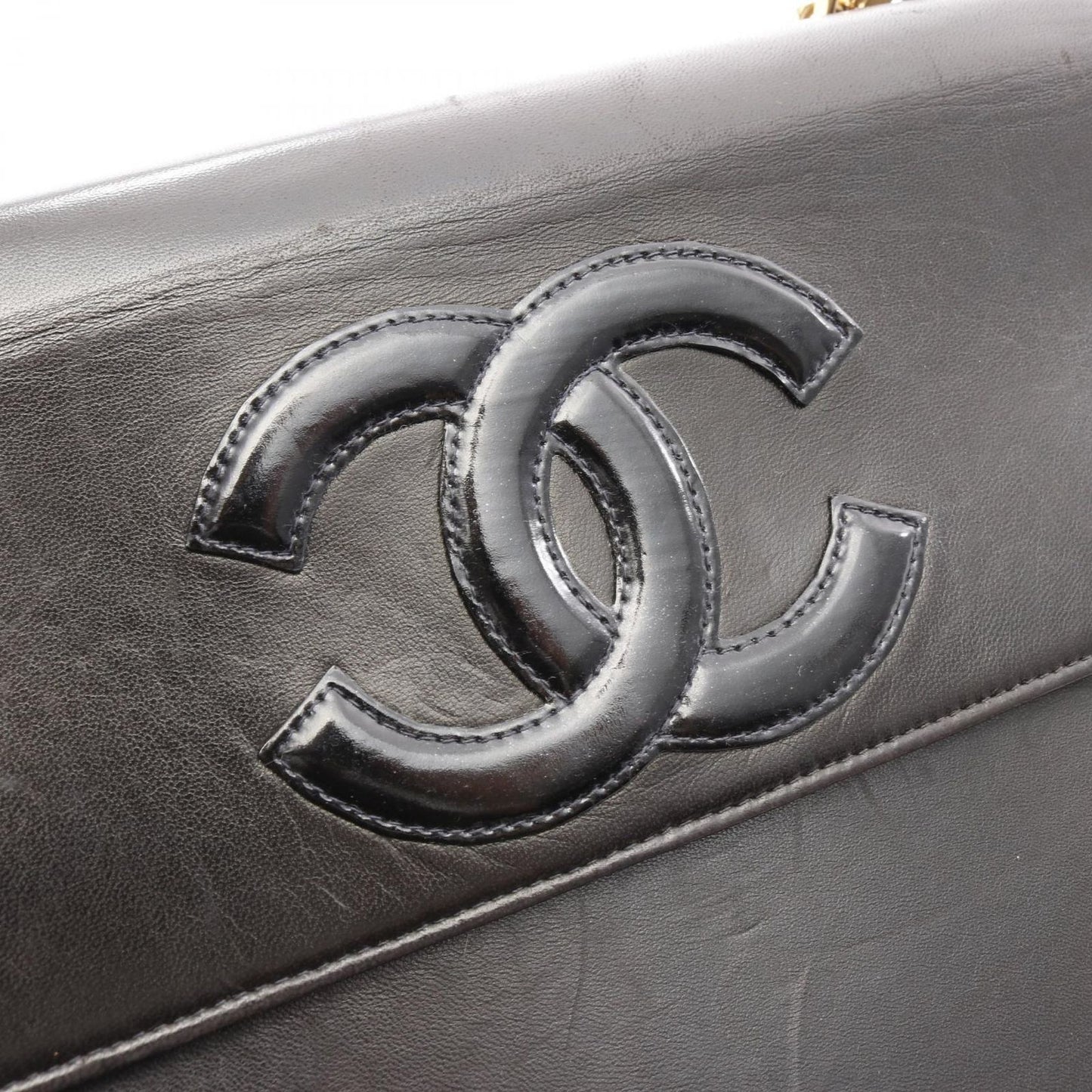 CHANEL Black Lambskin Coco Mark Chain Handbag - Timeless Elegance