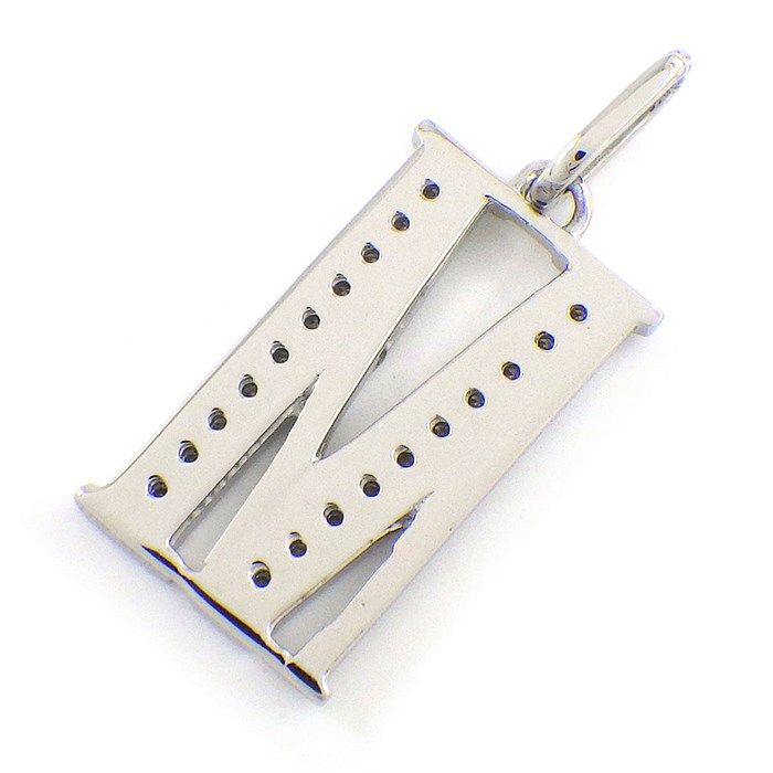 Exquisite Diamond Initial Pendant 'M' in Platinum - 0.11ct