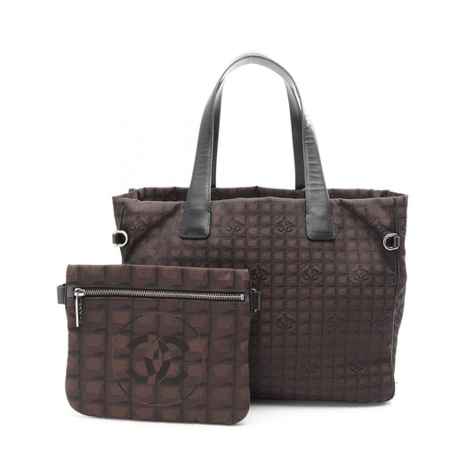 CHANEL Dark Brown Leather New Travel Line Tote Bag A26156