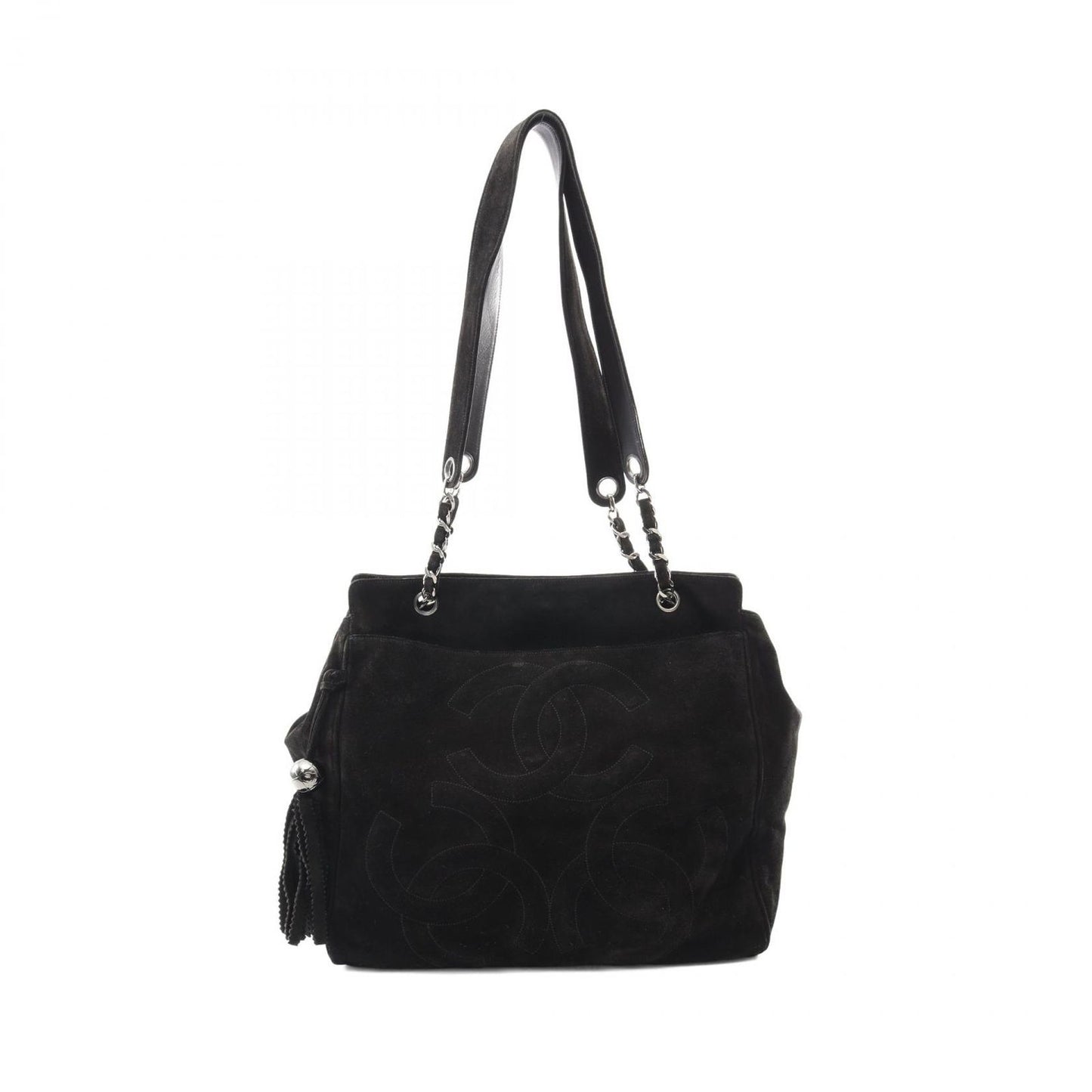 CHANEL Triple Coco Mark Black Suede Shoulder Bag - Exquisite Craftsmanship