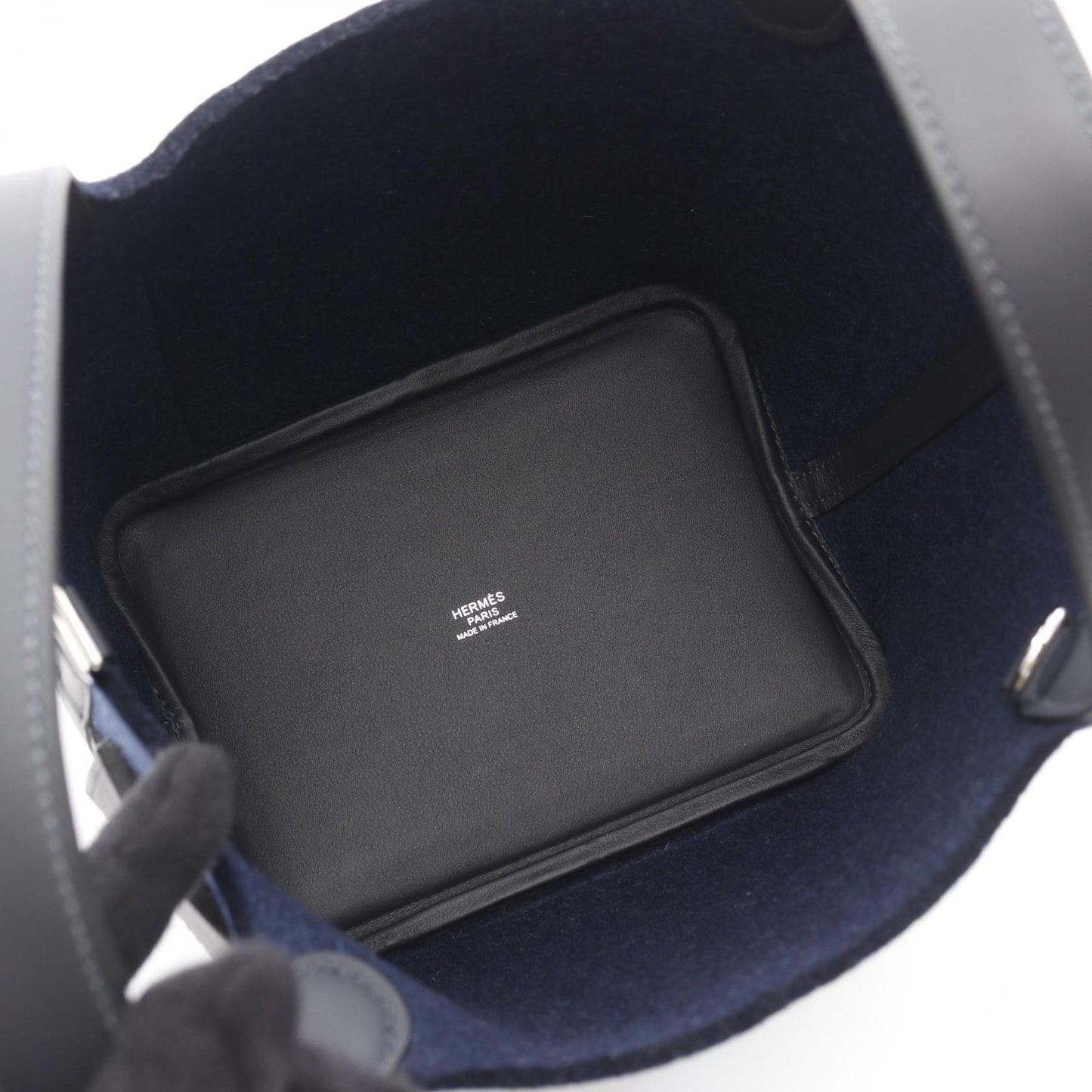 HERMES Picotin Lock PM Handbag in Navy Blue Goatskin - Unused