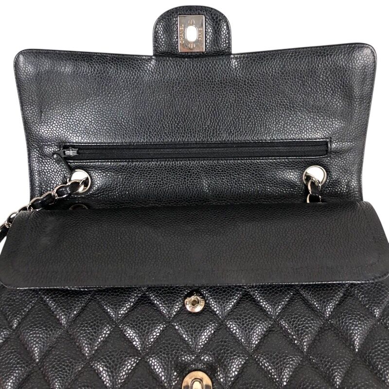 CHANEL Matelassé 25 Black Caviar Leather Shoulder Bag