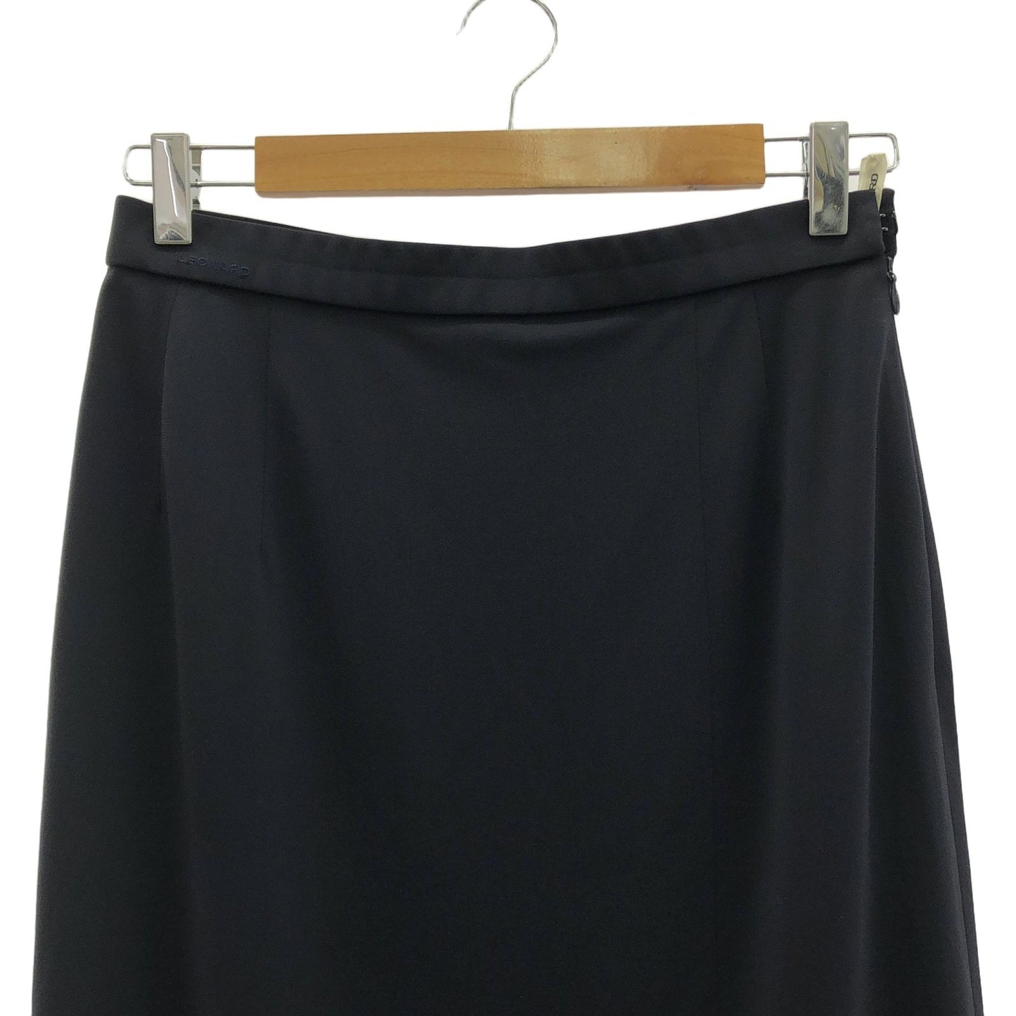 LEONARD FASHION Navy Polyester Skirt - Timeless Elegance