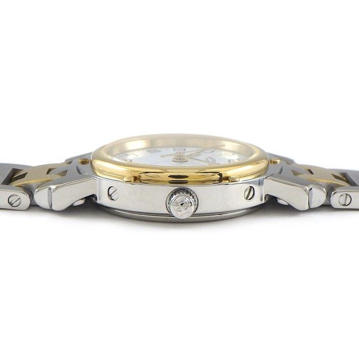 HERMES Clipper CL4.220 Quartz Watch - White Dial, Gold & Silver