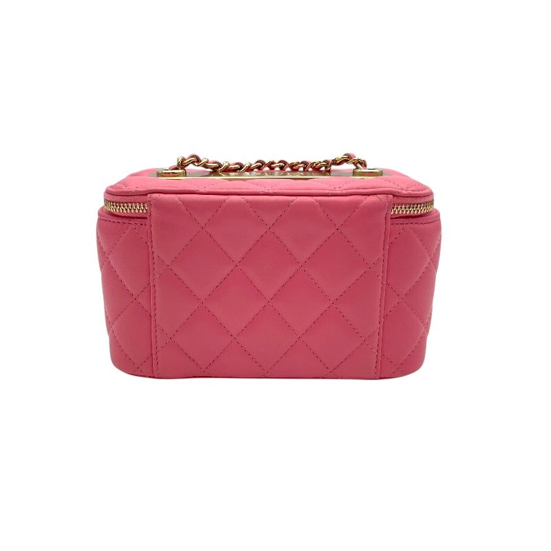 CHANEL Vanity Shoulder Bag AP1341 - Pink Lambskin with Gold Hardware