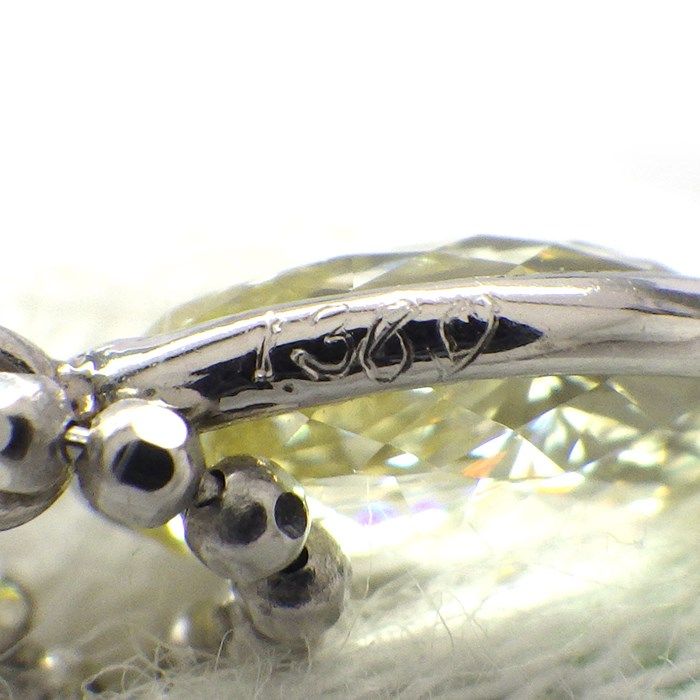 Exquisite Light Yellow Oval Diamond Necklace in Platinum