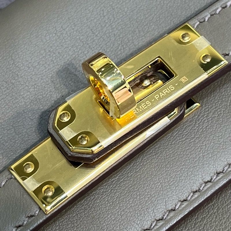 HERMES Kelly Move B Stamp Etoupe Swift Leather Shoulder Bag