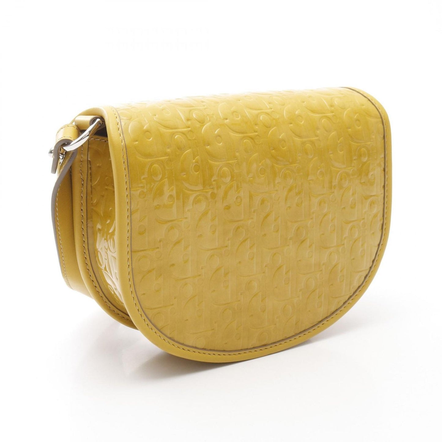 Dior GALLOP Oblique Yellow Patent Leather Shoulder Bag