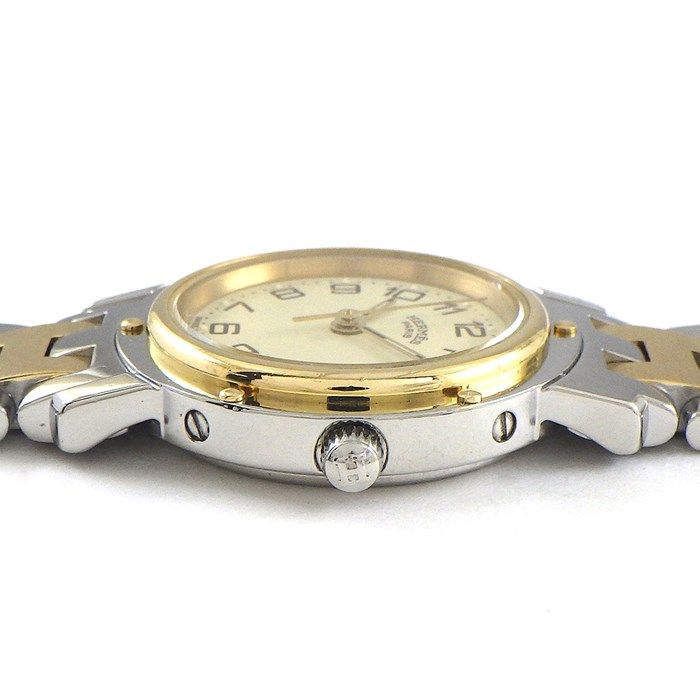 HERMES Clipper CL4.220 Quartz Watch with Ivory Dial - Exquisite Craftsmanship