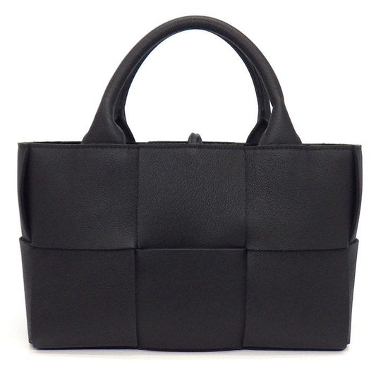 Bottega Veneta Mini Arco Tote in Black Lambskin with Gold Hardware