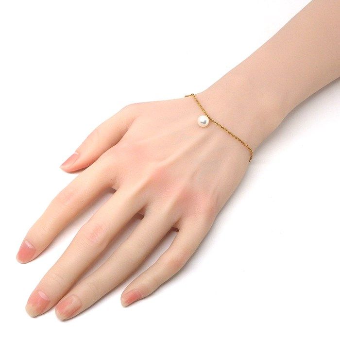 MIKIMOTO 7.5mm Pearl Bracelet in K18 Yellow Gold - Exquisite Craftsmanship