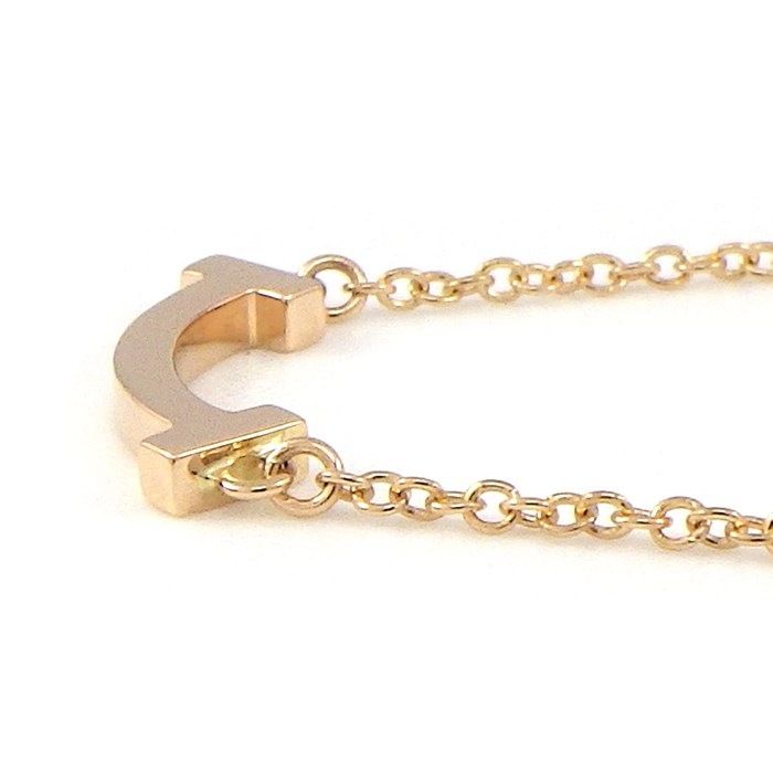 Tiffany & Co. T Smile Mini Necklace in K18 Pink Gold