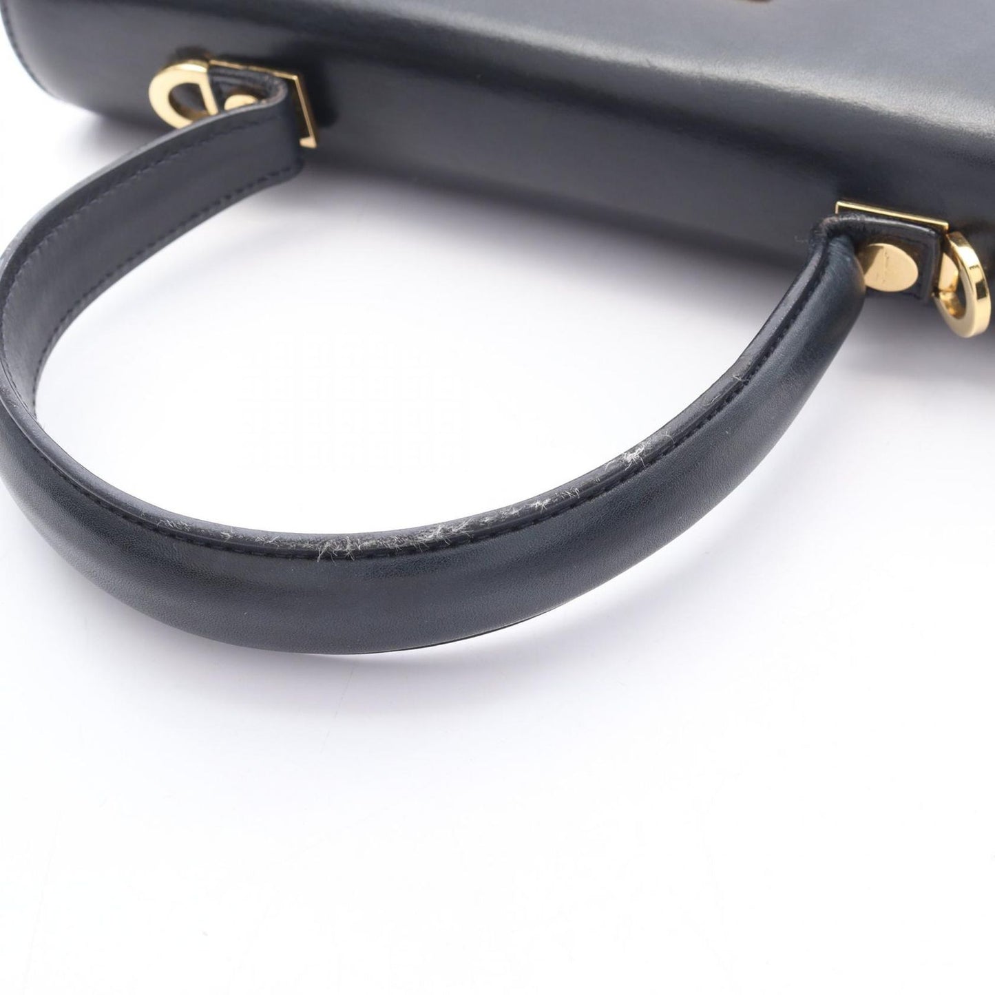 Salvatore Ferragamo Gancini Handbag in Navy Leather - Timeless Elegance