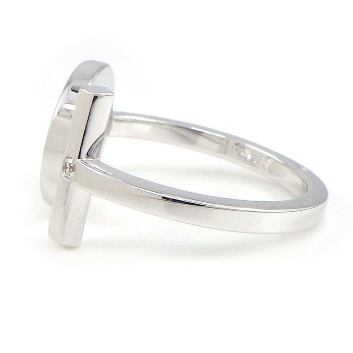 HERMES Éperon d'Or Diamond Ring in K18 White Gold - Size 15