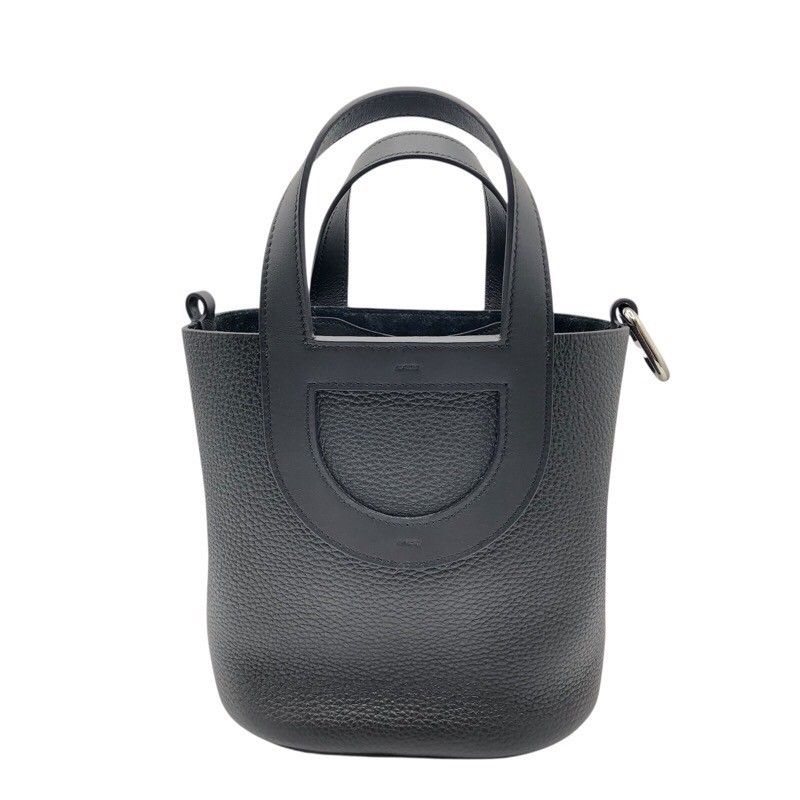 HERMES In The Loop Black & Silver Hardware Handbag - Timeless Elegance
