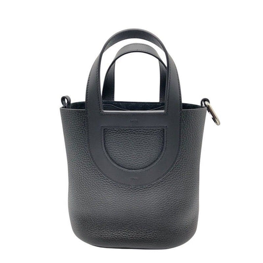 HERMES In The Loop Black & Silver Hardware Handbag - Timeless Elegance
