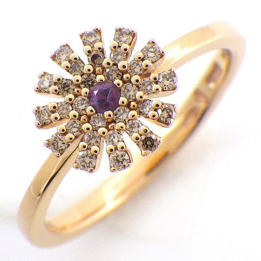 Damiani Marguerite Ring with Amethyst & Brown Diamonds - K18PG