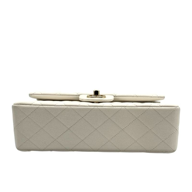 CHANEL Matelassé 23 A01113 White Caviar Skin Shoulder Bag