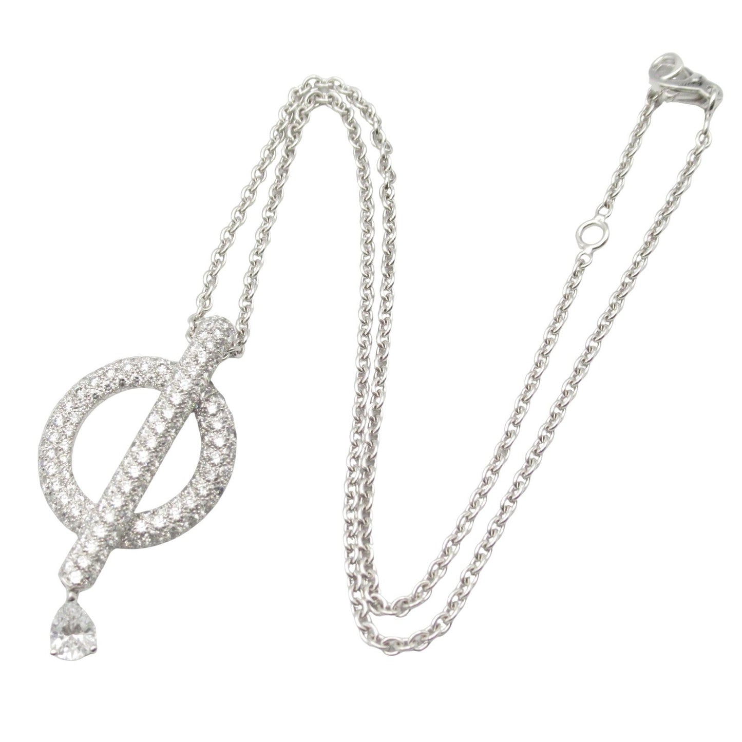 CHANEL Omega Diamond Necklace in 18K White Gold - Exquisite Elegance