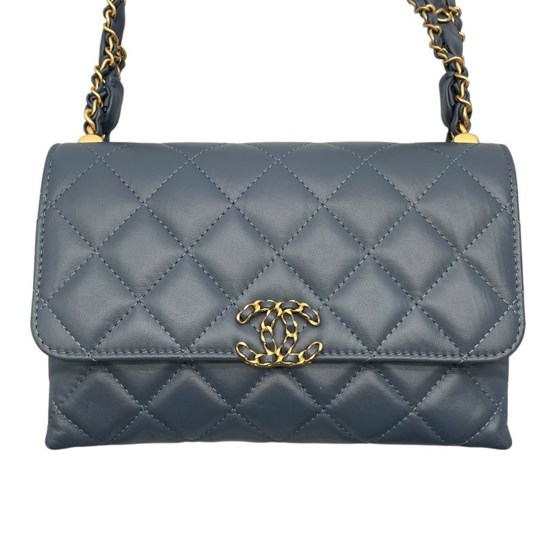 CHANEL Matelassé Small Flap Bag in Blue with Gold Hardware
