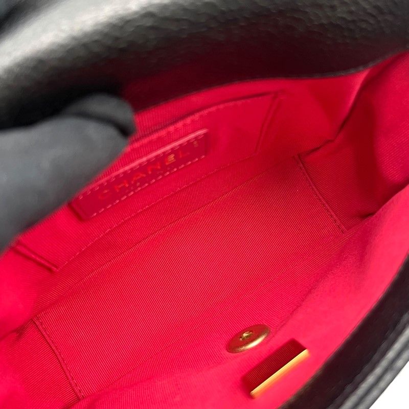 CHANEL Matelassé Mini Flap Bag - Black Caviar with Gold Hardware