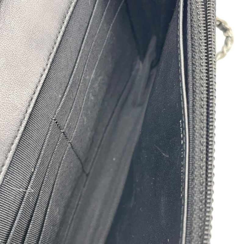 CHANEL Matelassé Chain Shoulder Bag - Black Canvas & Calfskin