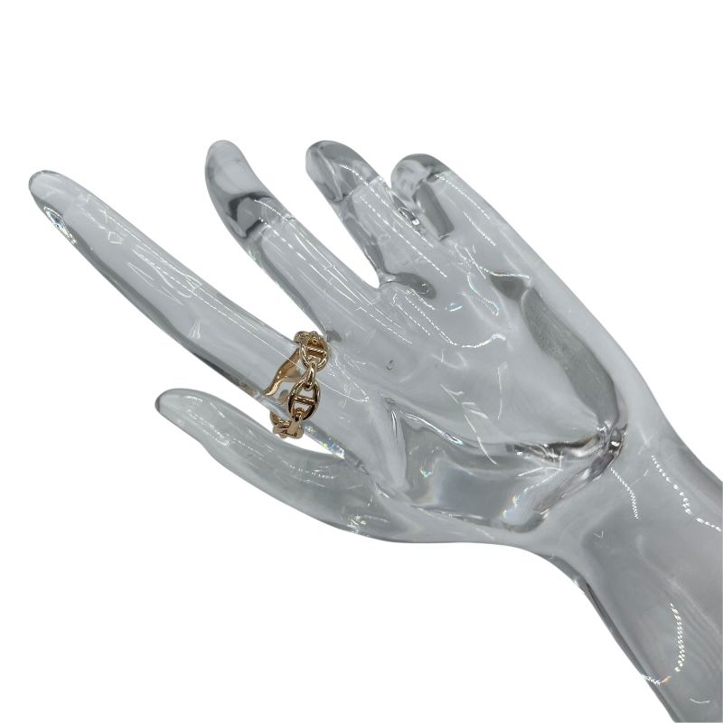 HERMES Chaine d'Ancre Ring in K18 Pink Gold - Size #53