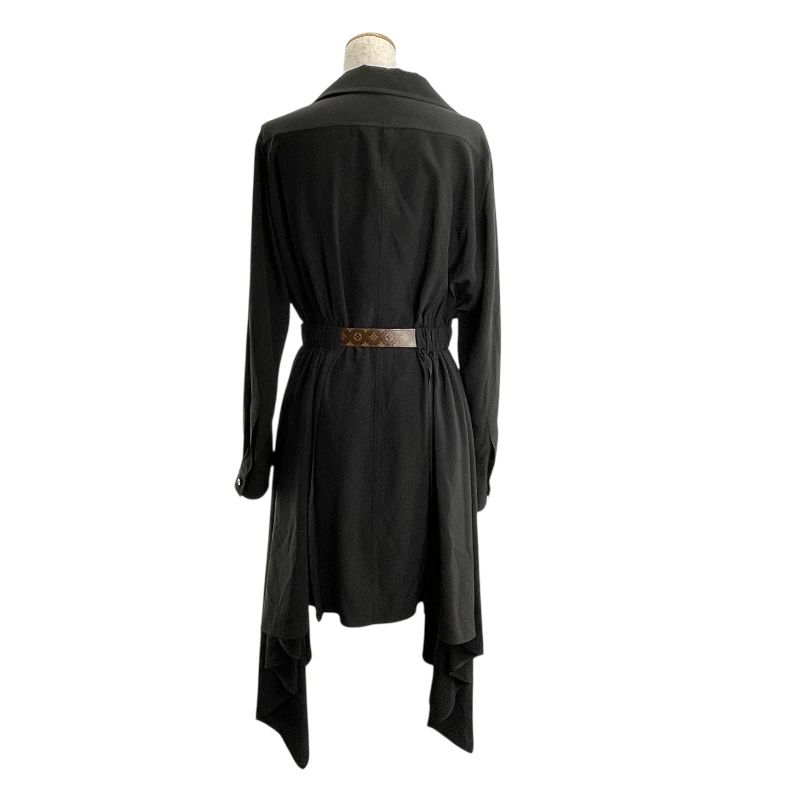 Louis Vuitton Asymmetrical Belt Dress in Black Silk - Size 34