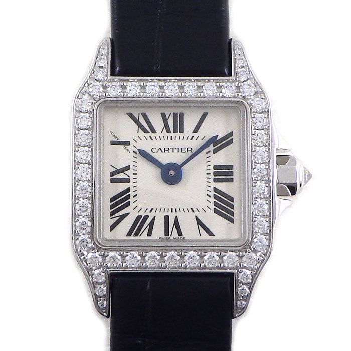 Cartier Santos Mini D'Amouzel WF902005 Diamond Bezel Watch