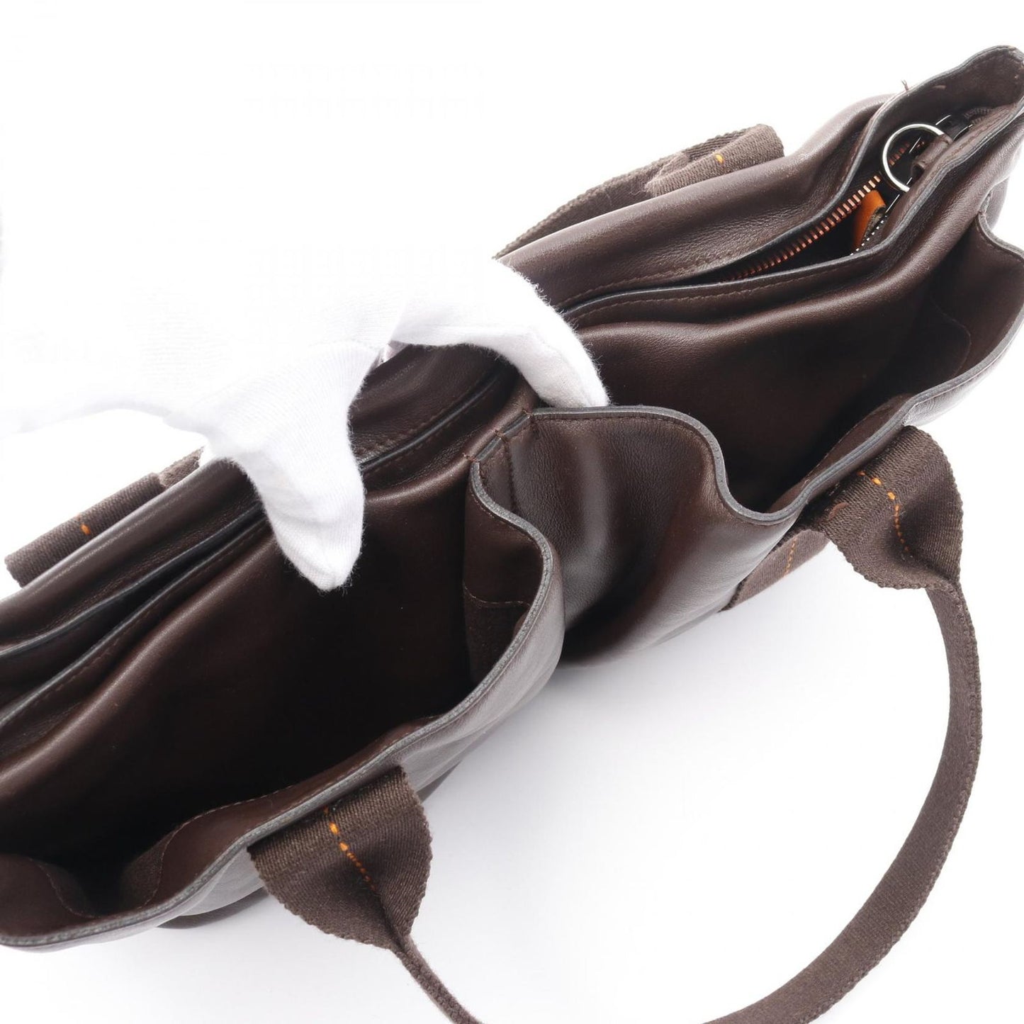 HERMES Caravan Horizontal MM Handbag - Exquisite Brown Leather