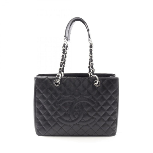 CHANEL Matelassé Grand Shopping Tote GST A50995 in Black Caviar Skin