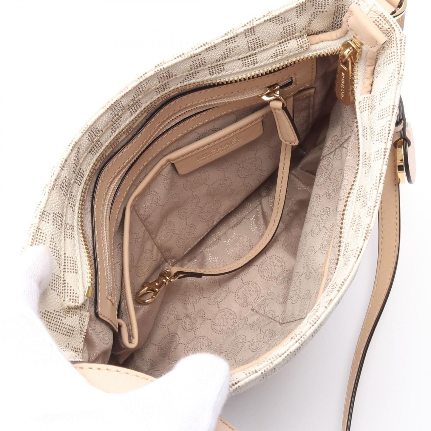 MICHAEL MICHAEL KORS Jet Set Travel Large Logo Messenger Bag - White