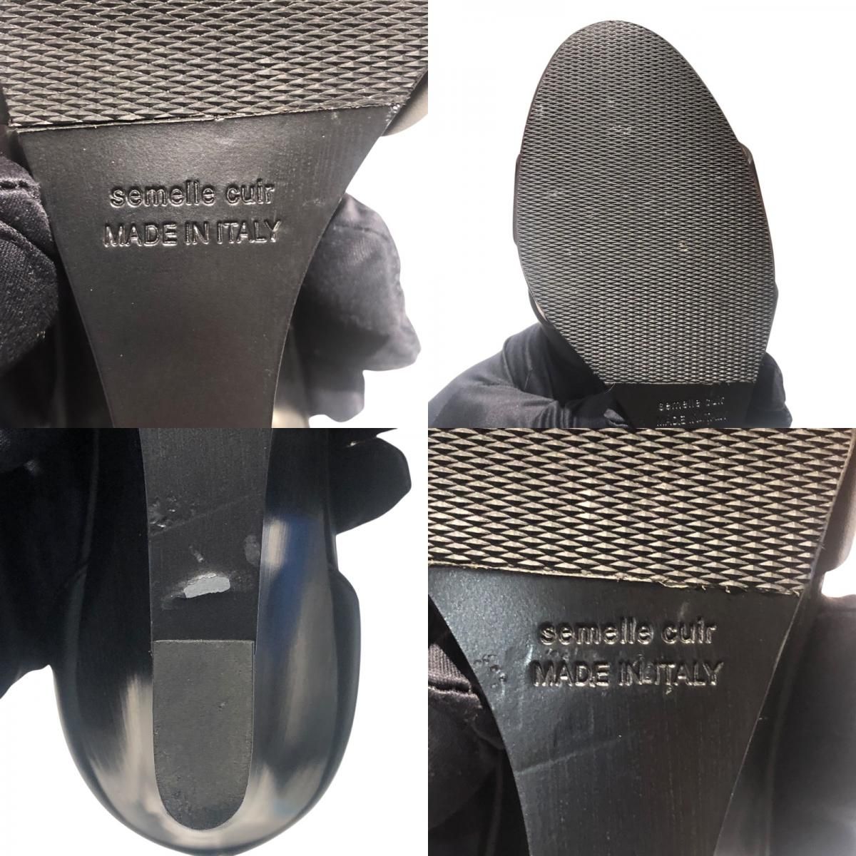 HERMES Legend Heel Sandals in Black Leather - Timeless Elegance