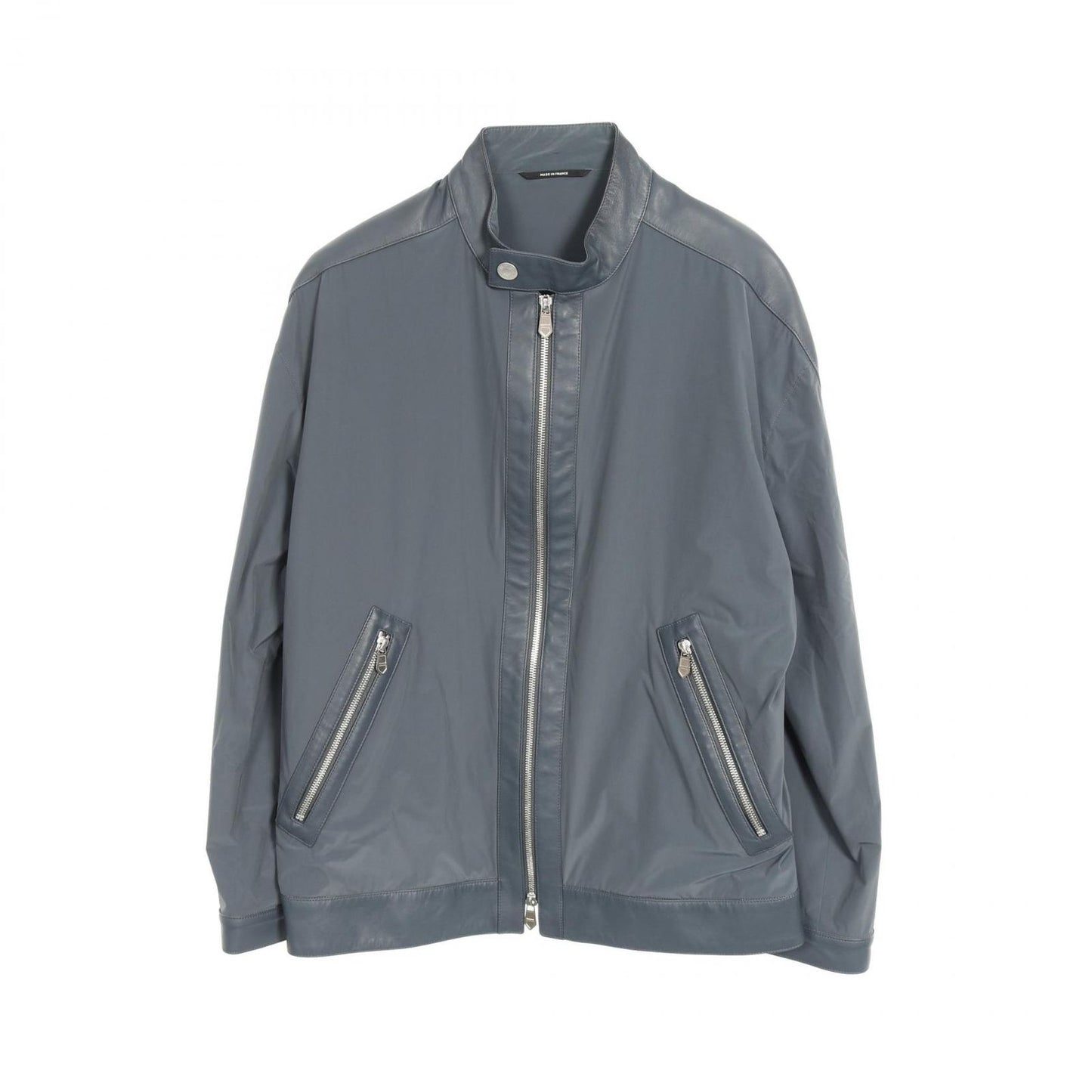 HERMES Serre Button Nylon Jacket in Blue - Size 48